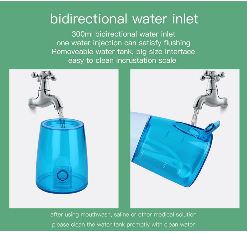 Portable Teeth Irrigator Mute Oral Care Three Modes USB Charging IPX7 Waterproof - White