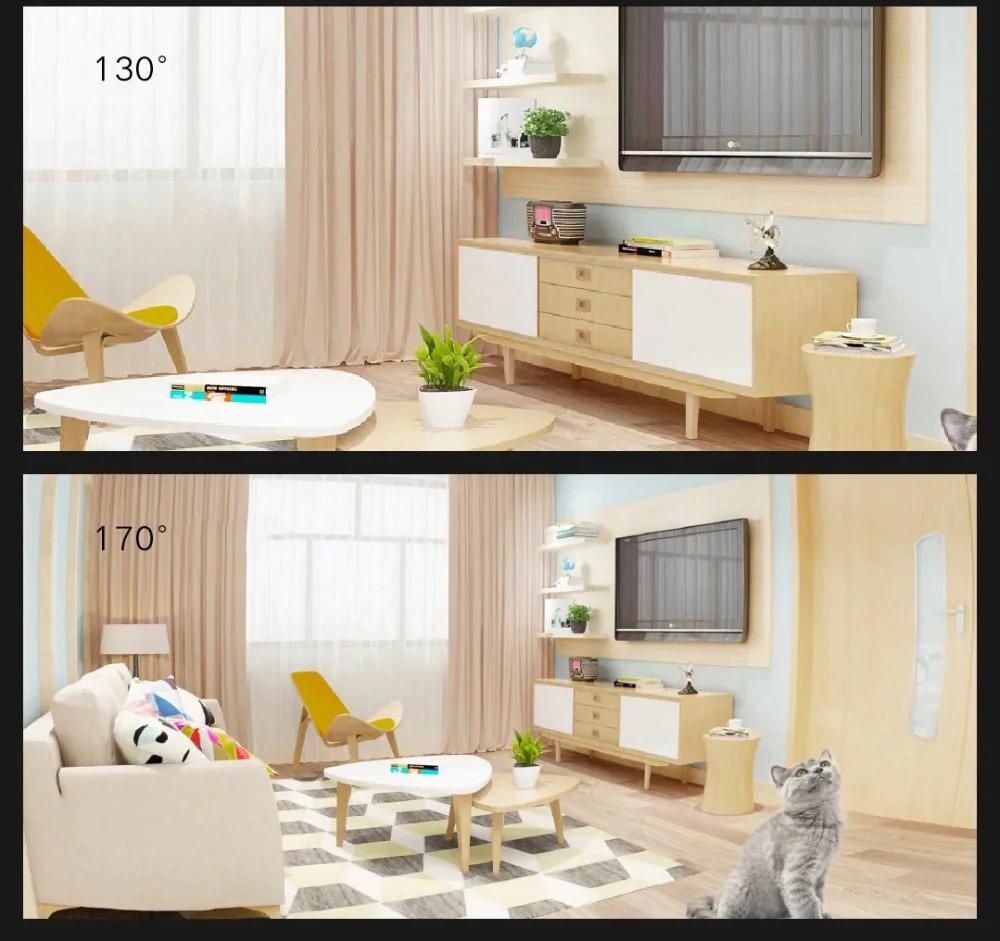 Xiaomi Mijia 1080P HD Smart IP Camera Standard Edition Ultra Wide Angle AI Human Detection IR Night Vision Dustproof Waterproof Room Garage Door Stairs Windowsill - White