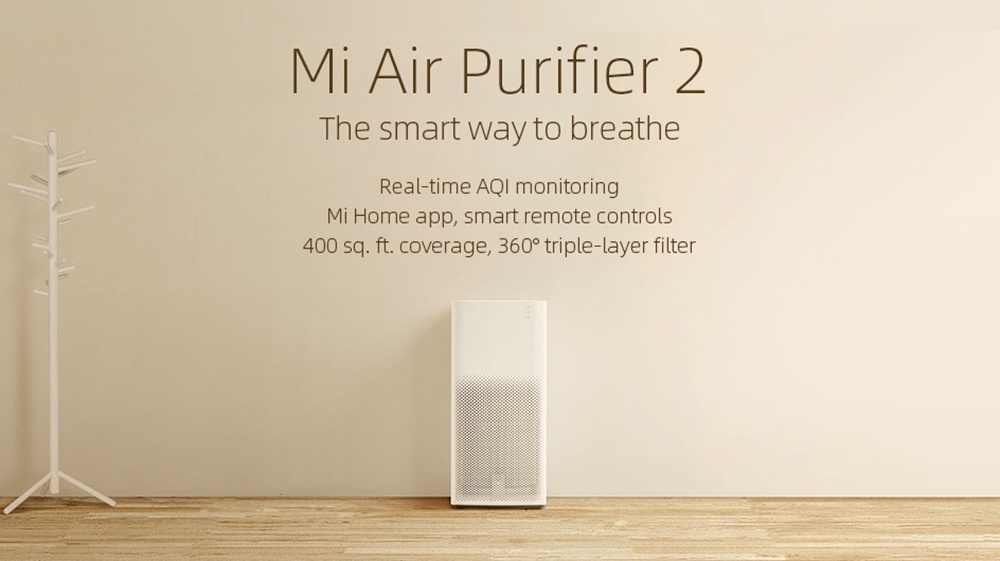 Xiaomi Mijia Air Purifier 2H HEPA Triple-layer Filter Formaldehyde Removal Real-time AQI Monitoring Google Assistant Amazon Alexa Voice Control Home Office International Version - White