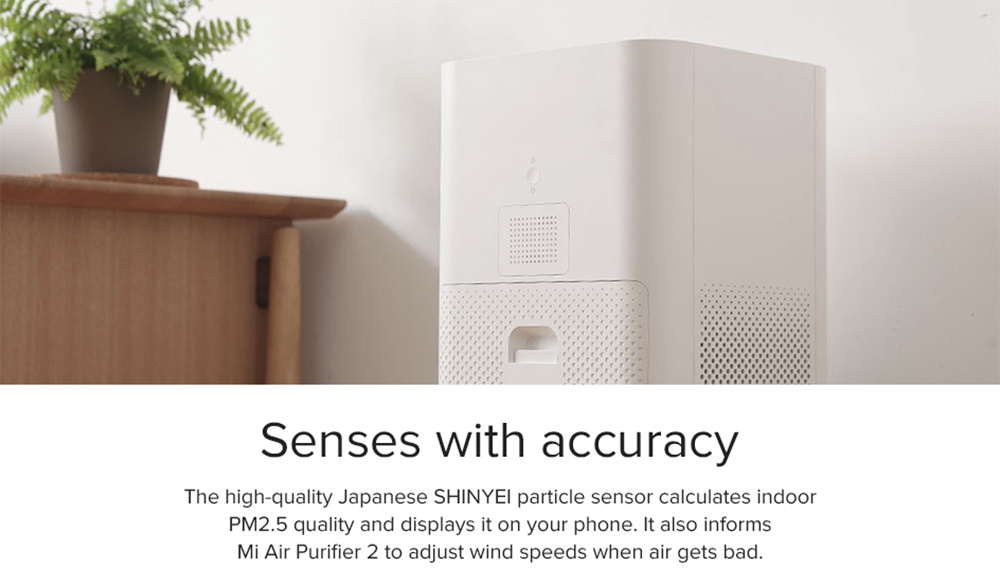 Xiaomi Mijia Air Purifier 2H HEPA Triple-layer Filter Formaldehyde Removal Real-time AQI Monitoring Google Assistant Amazon Alexa Voice Control Home Office International Version - White
