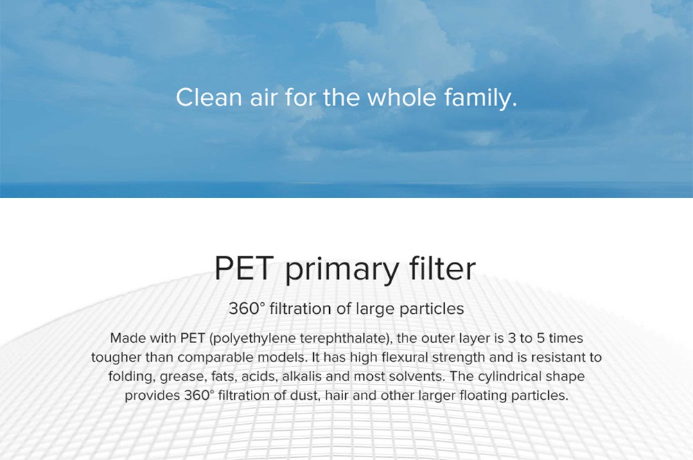 Xiaomi Mijia Air Purifier 2H HEPA Triple-layer Filter Formaldehyde Removal Real-time AQI Monitoring Google Assistant Amazon Alexa Voice Control Home Office International Version - White