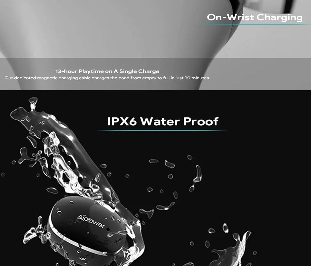 Aipower Wearbuds Qualcomm aptX Bluetooth 5.0 TWS Earbuds Fitness Graphene-Augmented Drivers Tracking Sleep Monitor 12H Playtime Noise Isolation IPX6