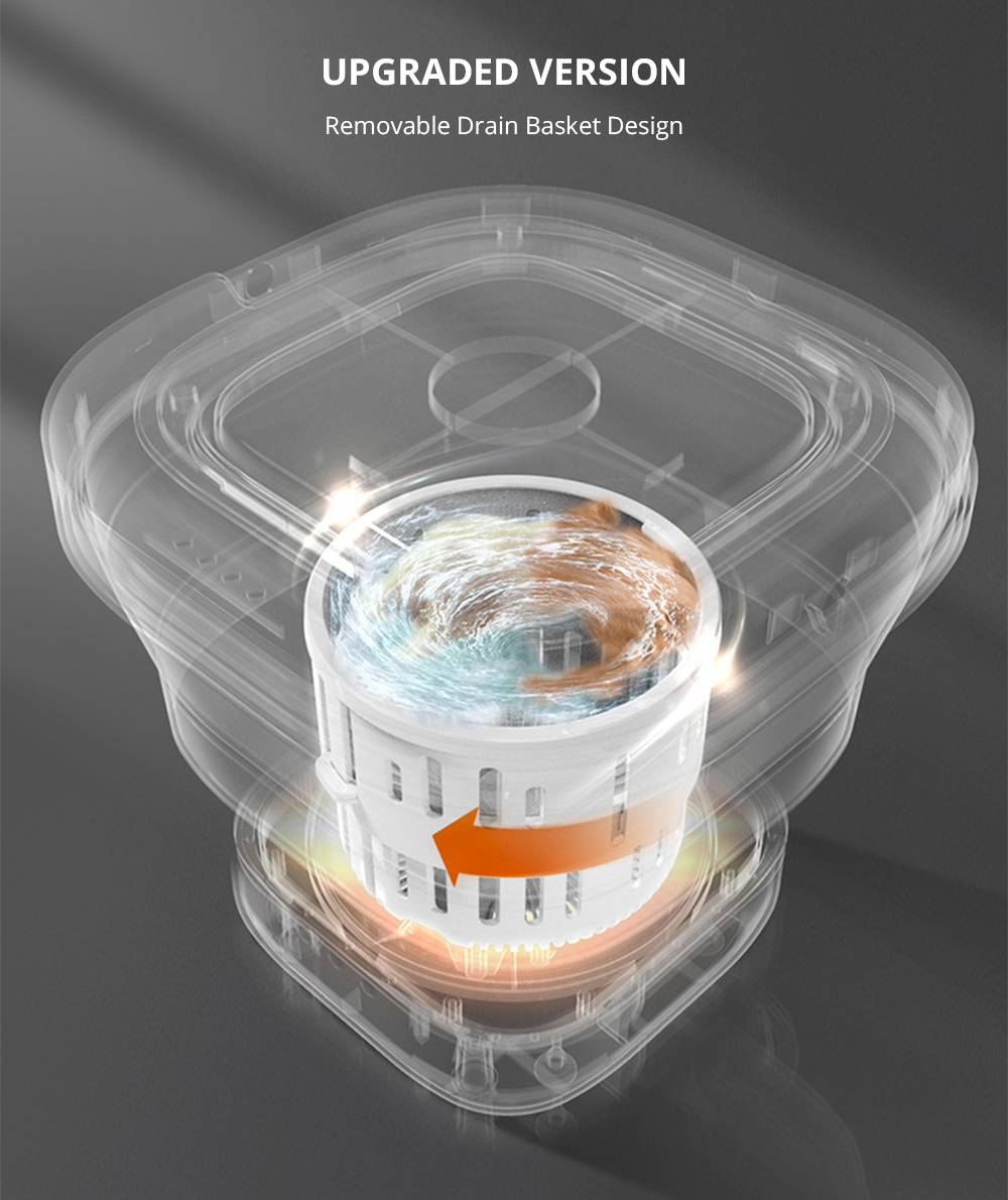 Moyu Second Generation Portable Mini Folding Automatic Washing Machine Spin Dry Energy Saving For Home Travel - Pink