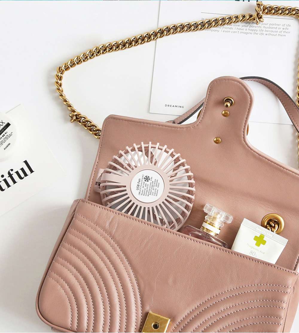 Mini Portable Handheld Spray Small Fan Hanging Neck Desktop Humidification USB Charging - Pink