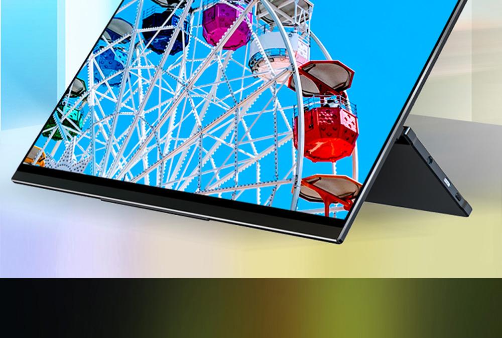 Sculptor MU156LR 15.6" 4K UHD IPS OSD Touch Menu Portable Monitor 72% NTSC HDR Dual Type-C+Mini HDMI Gaming Display Screen For Smartphones Digital Cameras Tablets Laptops Game Consoles - Black