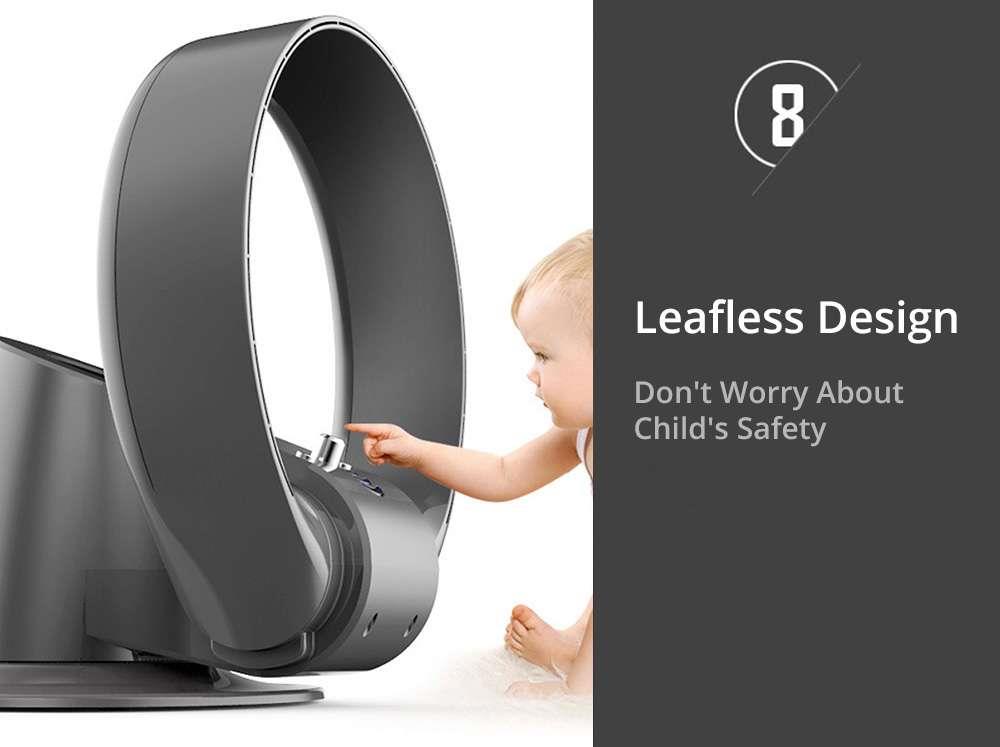 Portable Intelligent Silent Folding Leafless Fan Desktop Wall-mounted Dual-use Remote Control Stepless Speed Regulation Circulating Air Summer Cool Down For Office Home - Titanium Gray