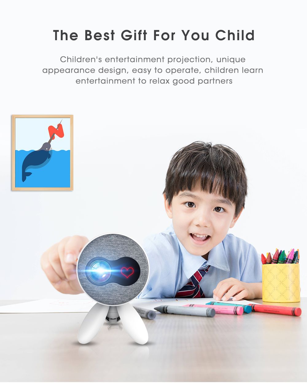 YG220 Mini Pocket Projector 480*320P Supports 1080P HDMI AV SD USB Compatible with Fire TV Stick/PS4/USB/HDMI/SD/AV