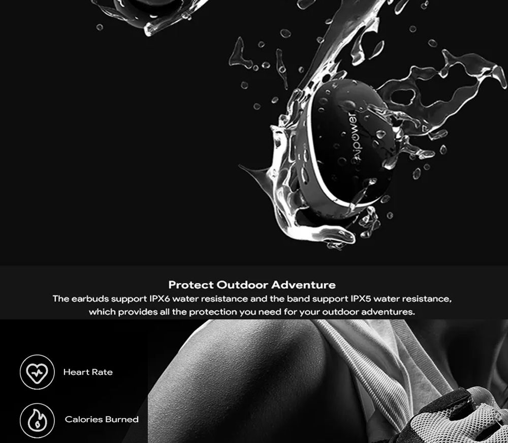 Aipower Wearbuds Qualcomm aptX Bluetooth 5.0 TWS Earbuds Fitness Graphene-Augmented Drivers Tracking Sleep Monitor 12H Playtime Noise Isolation IPX6