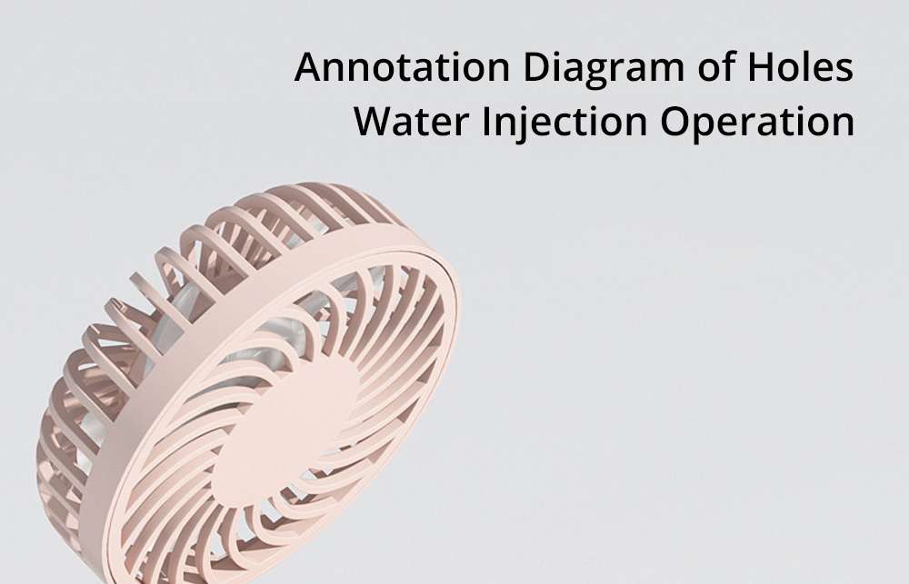 Mini Portable Handheld Spray Small Fan Hanging Neck Desktop Humidification USB Charging - Pink