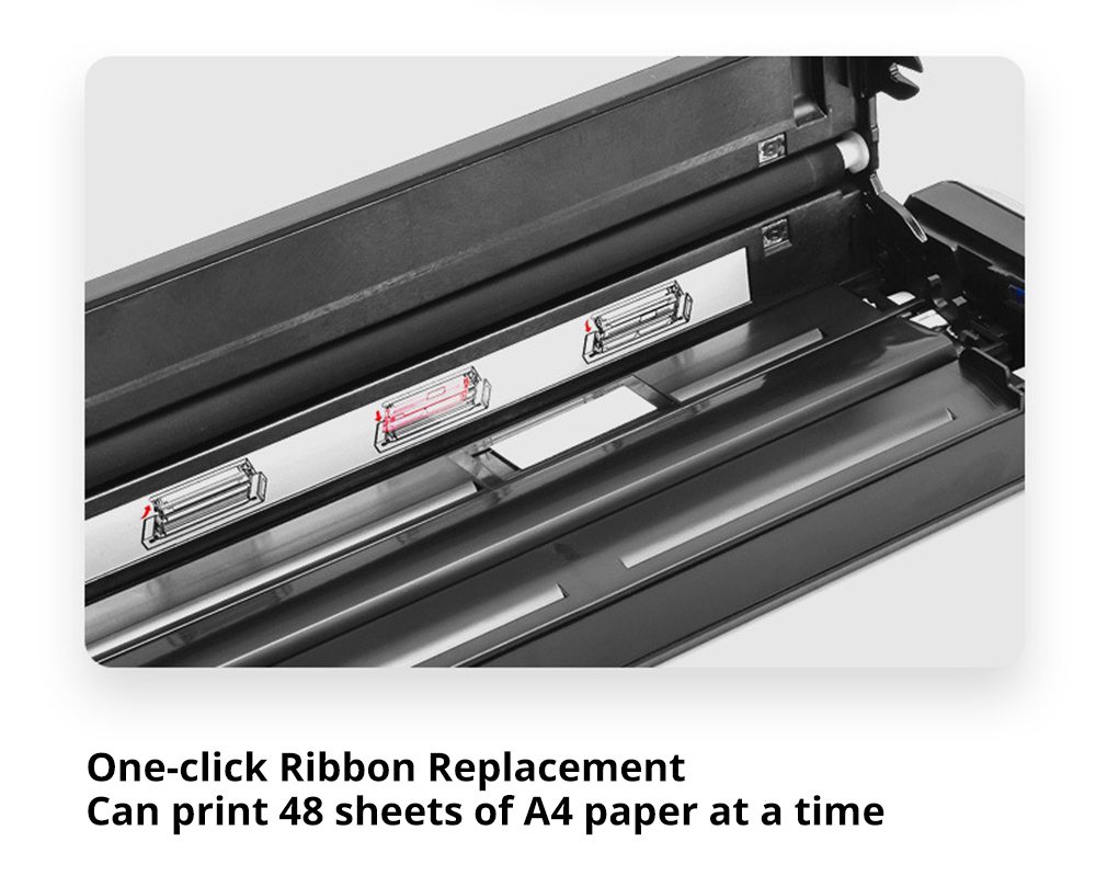 HPRT MT800 Portable Wireless Mini A4 Printer Bluetooth USB Connection 300DPI Resolution Multi-format Automatic Paper Suction 2000 mAh Battery - Black