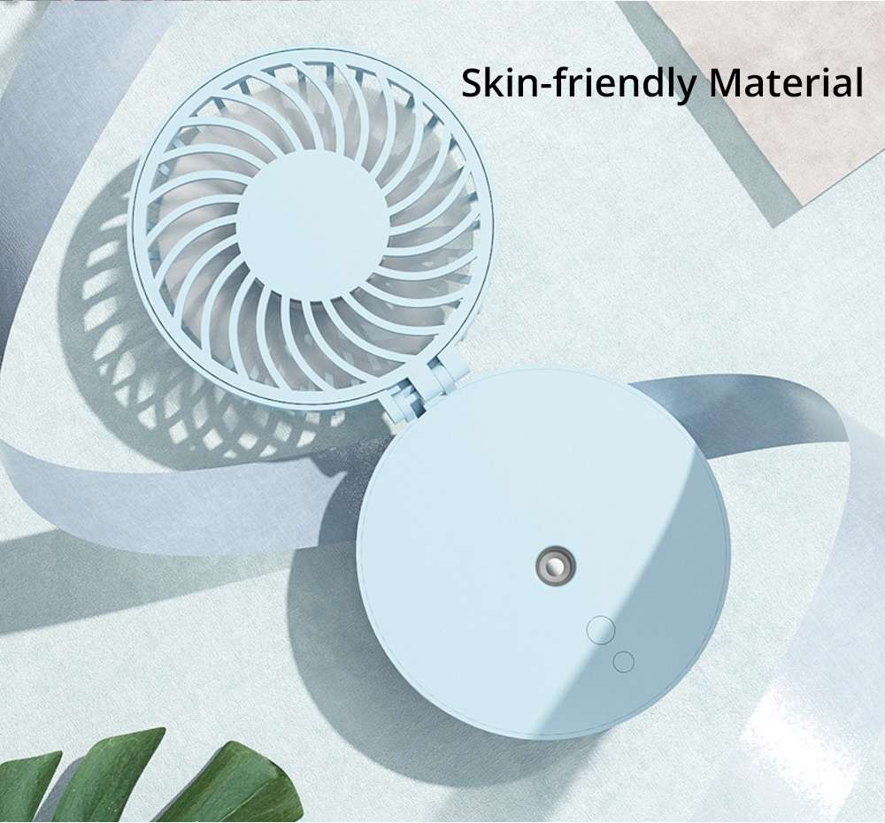 Mini Portable Handheld Spray Small Fan Hanging Neck Desktop Humidification USB Charging - Pink