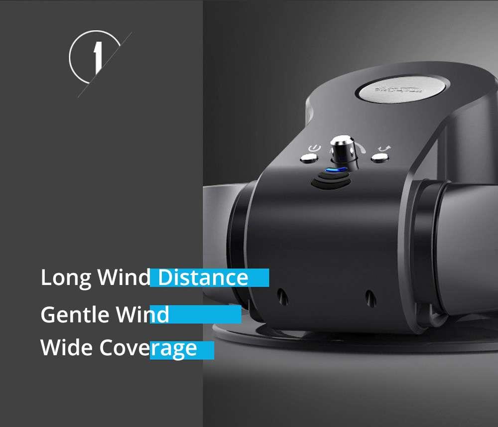 Portable Intelligent Silent Folding Leafless Fan Desktop Wall-mounted Dual-use Remote Control Stepless Speed Regulation Circulating Air Summer Cool Down For Office Home - Titanium Gray