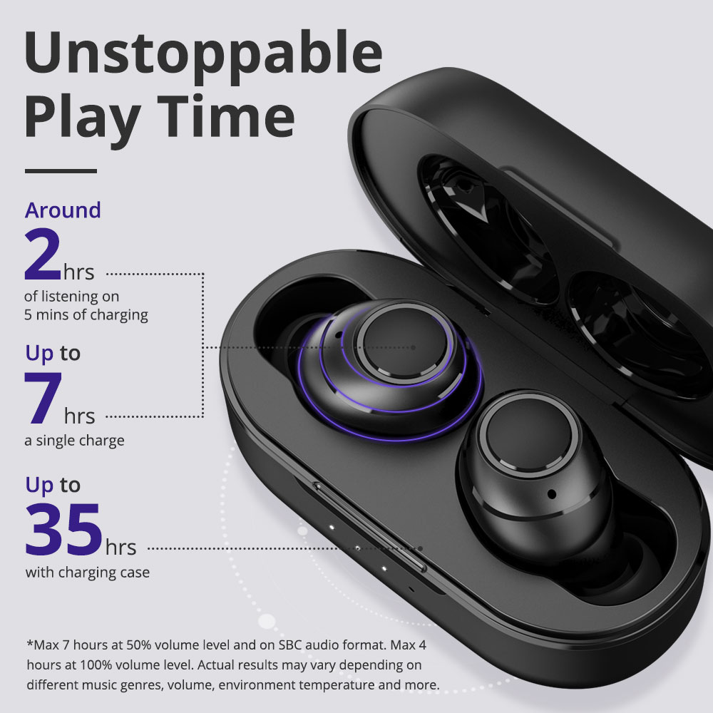 Tronsmart Onyx Free UV Sterilization TWS Earbuds Qualcomm QCC3020 IPX7 Qualcomm aptX Mono/Stereo Mode Pop Up Pairing  Voice Assistant