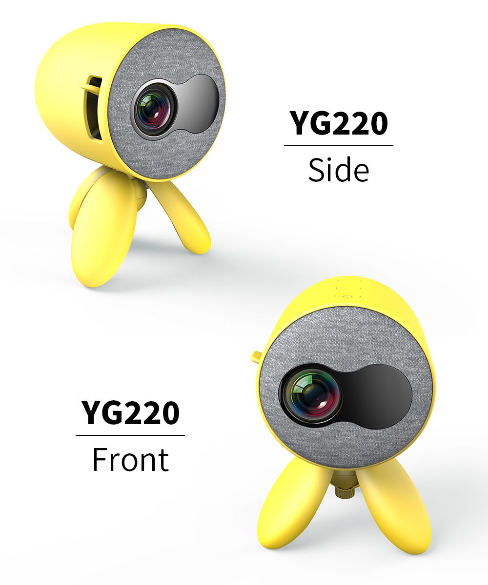 YG220 Mini Pocket Projector 480*320P Supports 1080P HDMI AV SD USB Compatible with Fire TV Stick/PS4/USB/HDMI/SD/AV