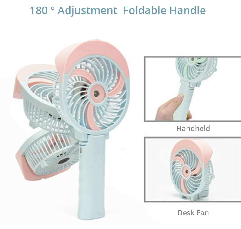 HandFan Portable Multi-function Handheld Folding Fan Blue