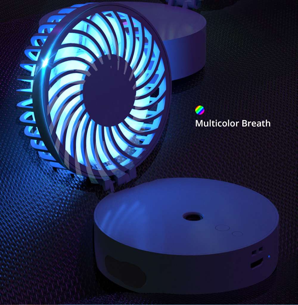 Mini Portable Handheld Spray Small Fan Hanging Neck Desktop Humidification USB Charging - Pink