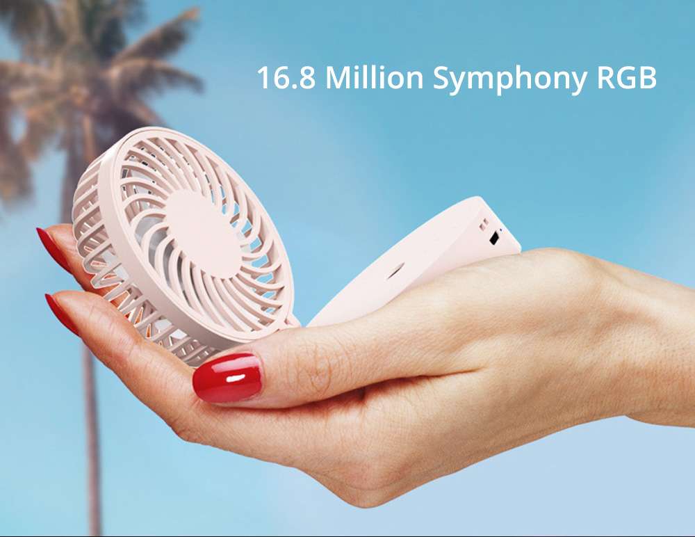 Mini Portable Handheld Spray Small Fan Hanging Neck Desktop Humidification USB Charging - Pink