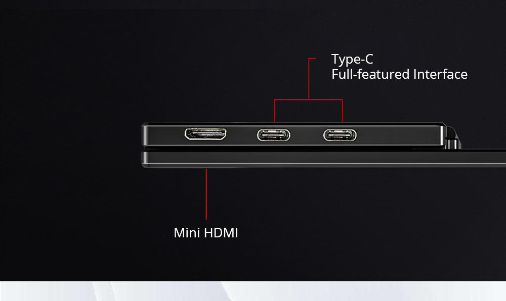 Sculptor MF156LR 15.6" 1080P FHD IPS OSD Touch Menu Portable Monitor 45% NTSC HDR Dual Type-C+Mini HDMI Gaming Display Screen For Smartphones Digital Cameras Tablets Laptops Game Consoles - Black