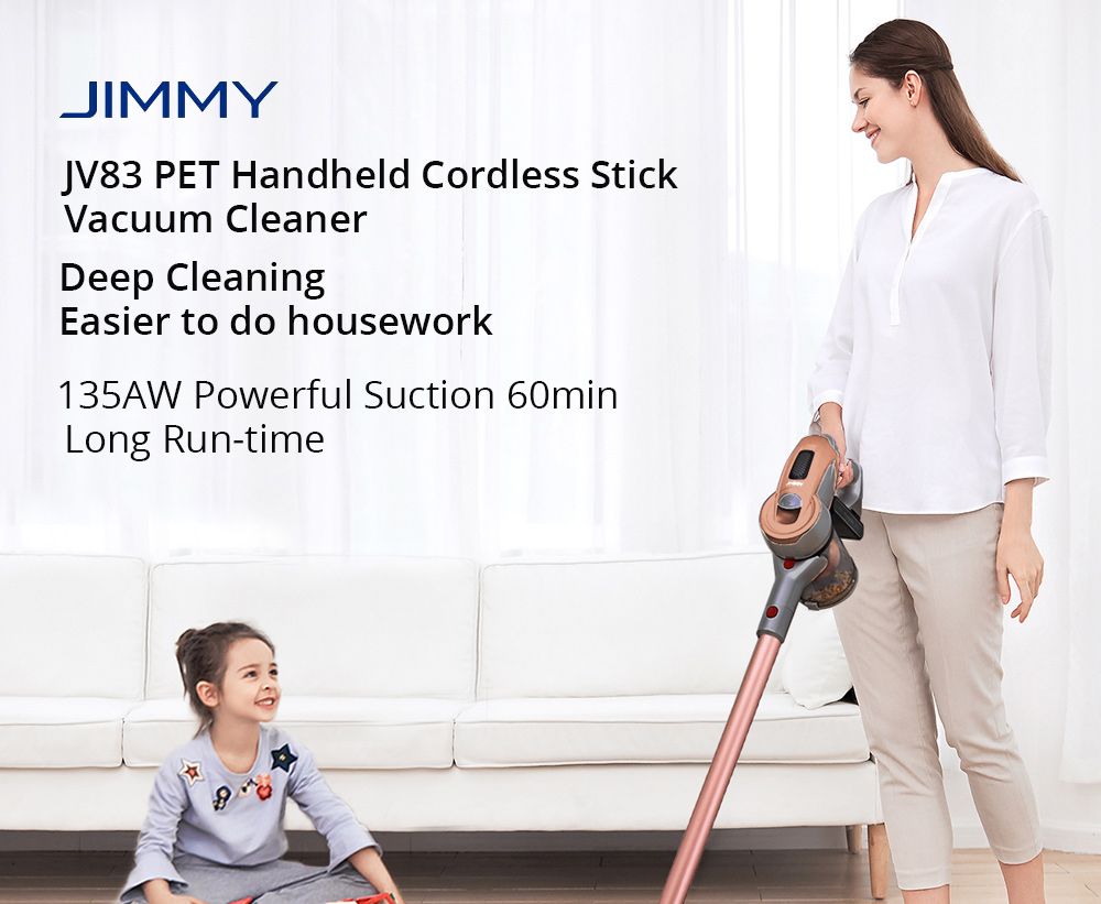 JIMMY JV83 Pet Wireless Handheld Vacuum Cleaner 20Kpa Strong Suction 400W Digital Brushless Motor 60 Minute Run Time Anti-winding Hair Global Version - Gold