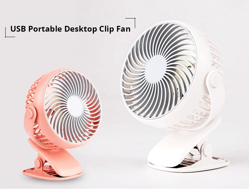 Portable Silent Desktop Clip Fan Grey