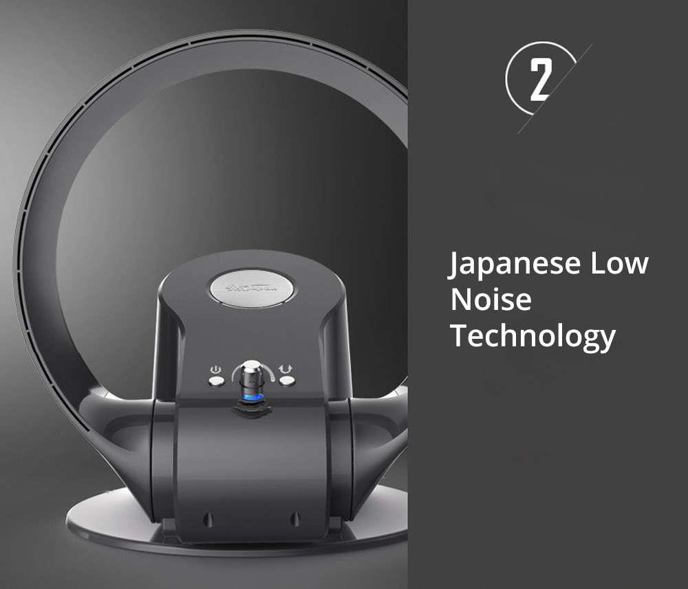 Portable Intelligent Silent Folding Leafless Fan Desktop Wall-mounted Dual-use Remote Control Stepless Speed Regulation Circulating Air Summer Cool Down For Office Home - Titanium Gray