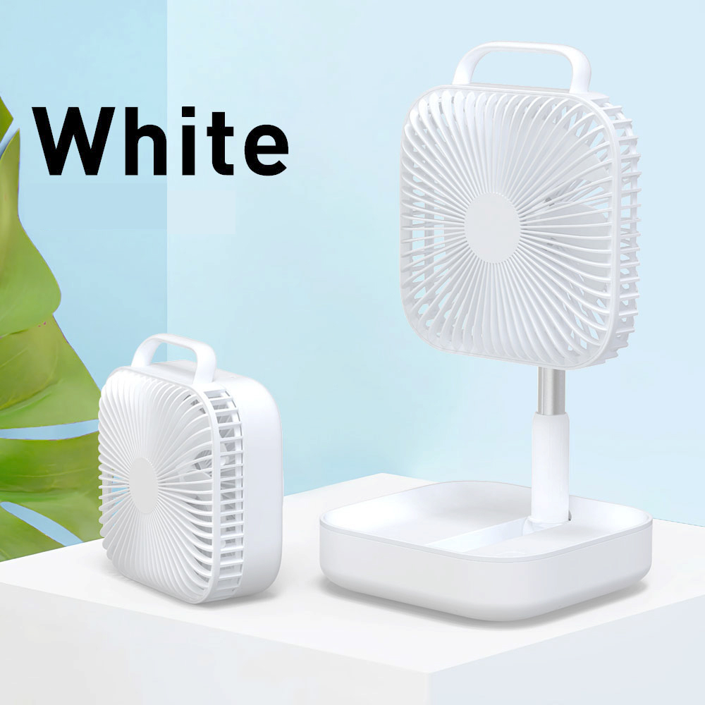LF01-1 Smart Portable Folding Fan Adjustable Angle Mute Shaking Head Four Modes 10000mAh Battery Removable Cleaning For Office Outdoor Summer Cooling - White