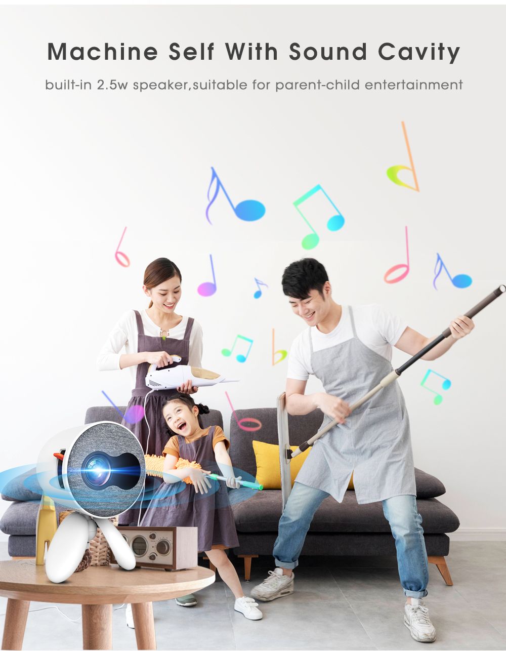 YG220 Mini Pocket Projector 480*320P Supports 1080P HDMI AV SD USB Compatible with Fire TV Stick/PS4/USB/HDMI/SD/AV