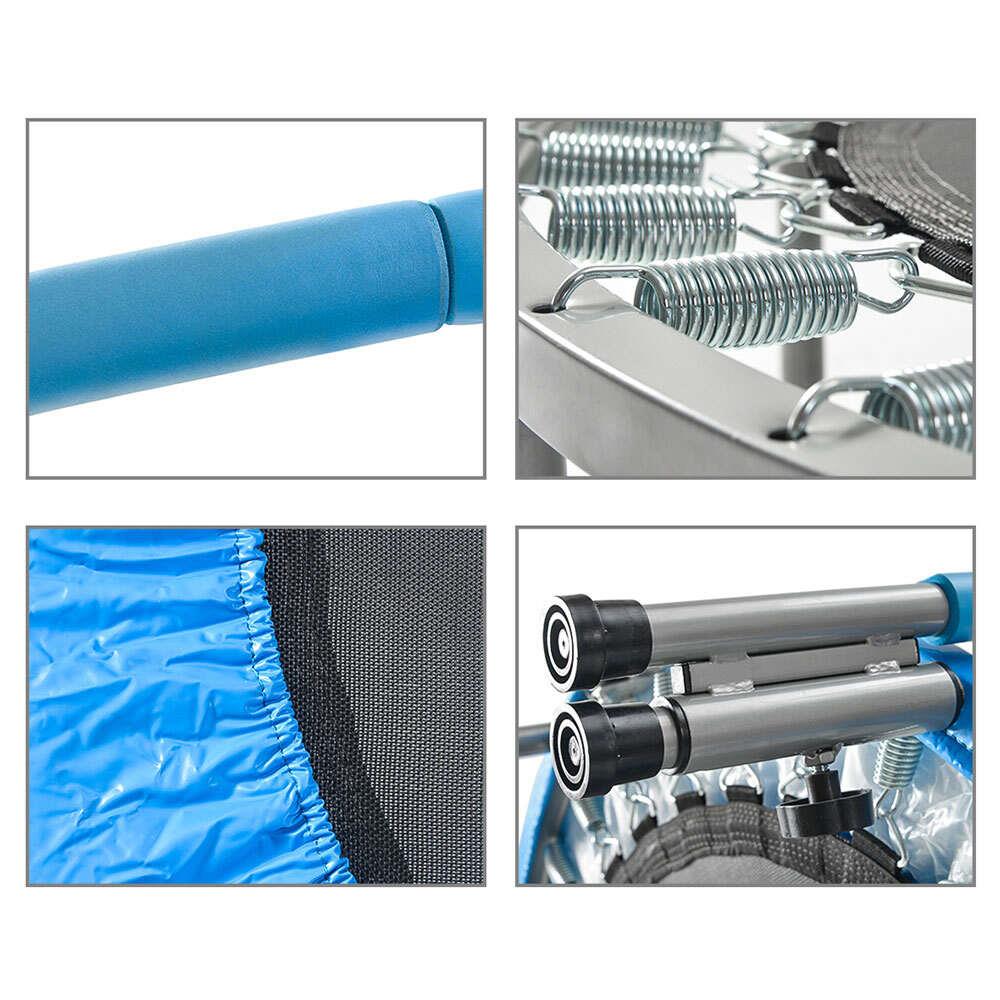 Merax Mini Folding Trampoline Indoor Fitness With Armrests Edge Cover 80KG Max Load - Blue