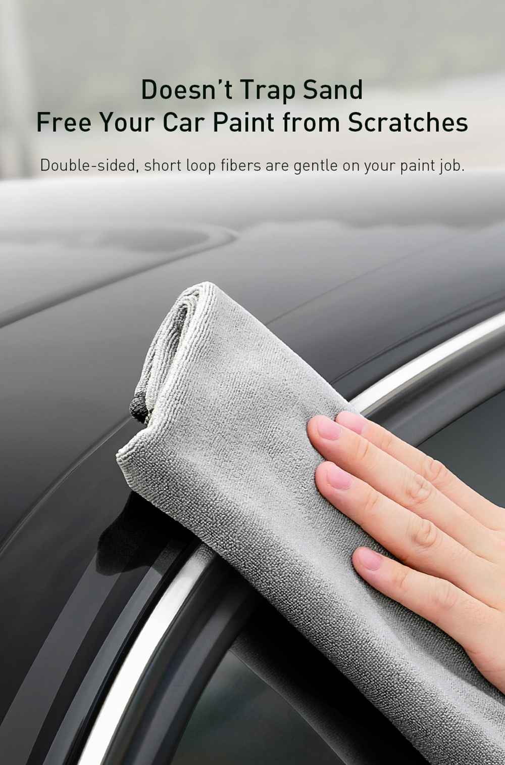 2PCS Baseus Easy Life Car Wash Towel 40 x 40cm Superfine Fiber Automatic Cleaning - Gray