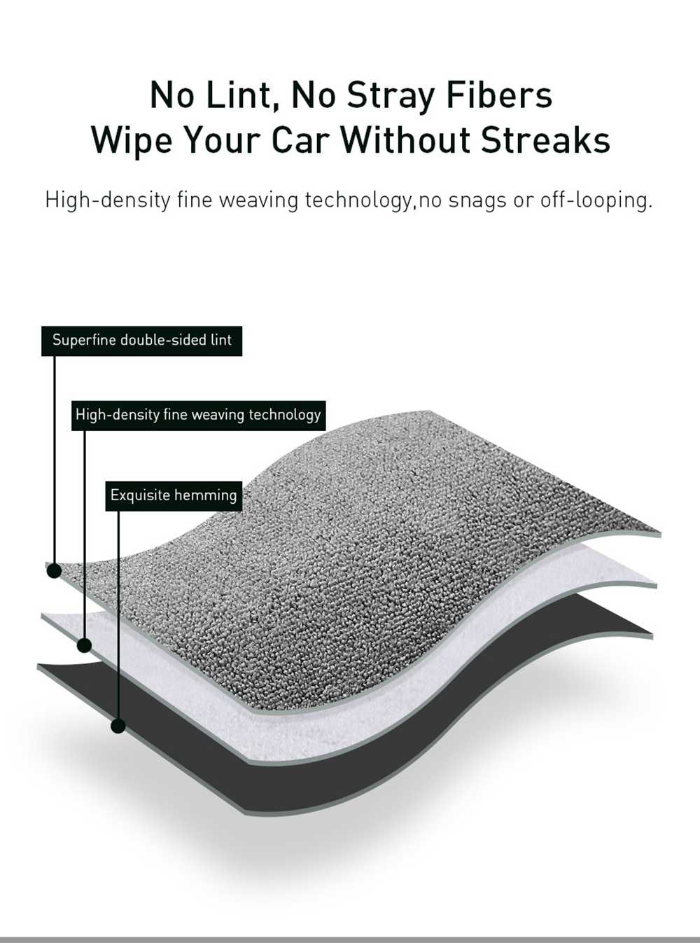 2PCS Baseus Easy Life Car Wash Towel 40 x 40cm Superfine Fiber Automatic Cleaning - Gray