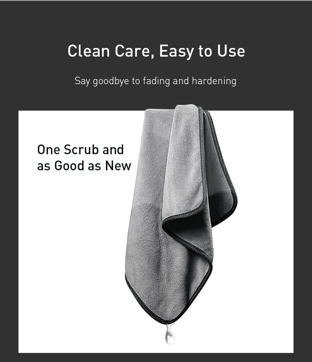 2PCS Baseus Easy Life Car Wash Towel 40 x 40cm Superfine Fiber Automatic Cleaning - Gray