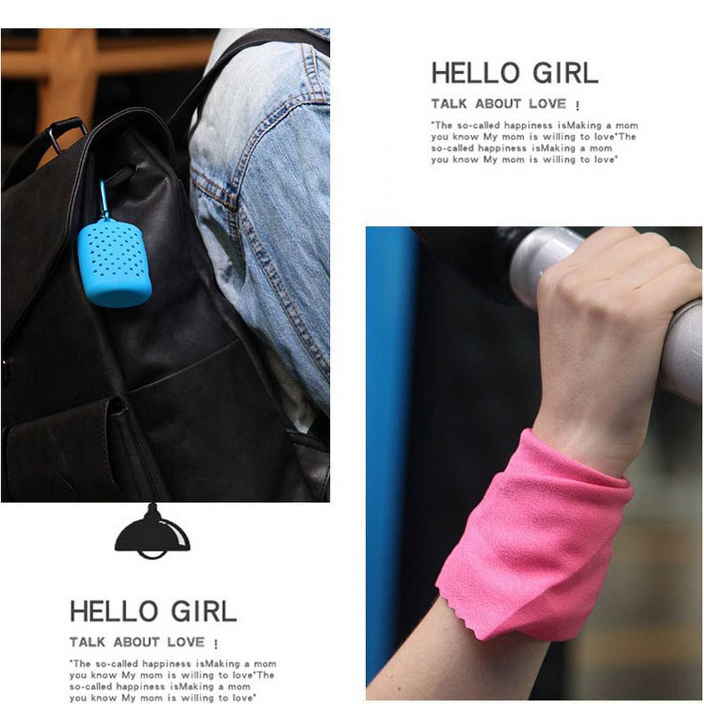 30 x 100cm Portable Quick-drying Cooling Towel Superfine Fiber With Silicone Sleeve For Travel Outdoor Fitness - Blue