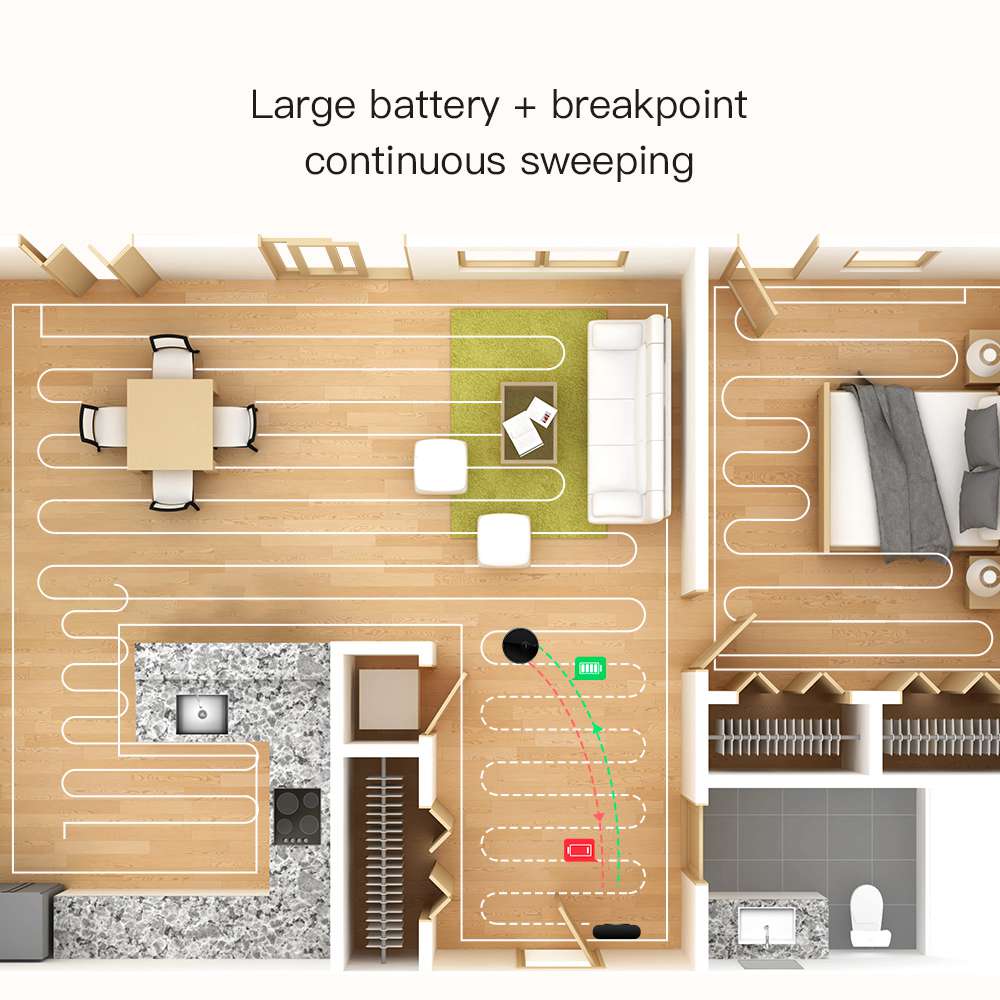 360 S7 Pro Smart Robot Vacuum Cleaner 2200Pa Suction LDS Laser Navigation APP Control 3200mAh Battery 120min Runtime Multiple Map Management - Black