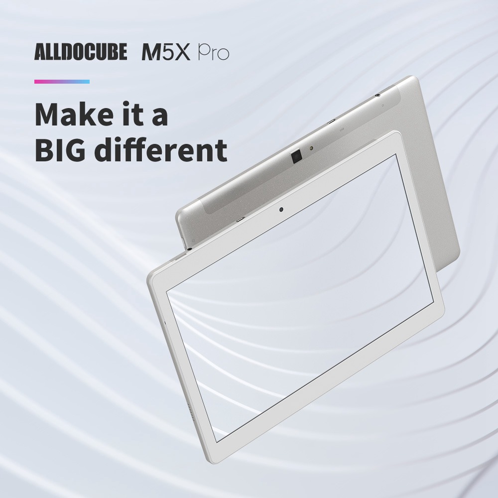ALLDOCUBE M5X Pro 4G Tablette MTK X27 10.1 Pouces 2560 x 1600 IPS Écran Mali-T880 MP4 Android 8.0 4GB DDR3L 128GB eMMC Dual Camera 6600mAh Battery - White