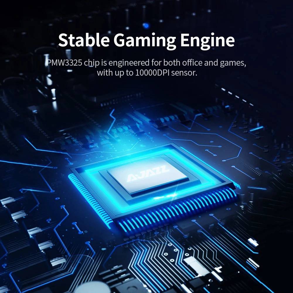 Ajazz AJ358 Wired USB Colorful Backlight Gaming Mouse 10000DPI PMW3325 Chip 8 Button - Pink