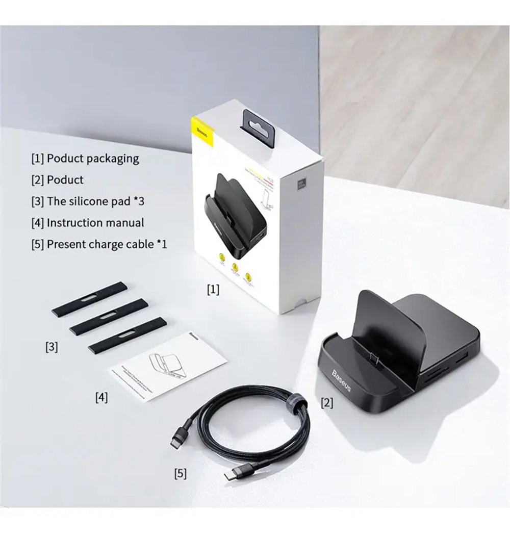 Baseus 7 In 1 Type-C USB HUB Mobile Phone Docking Station Adapter - Black