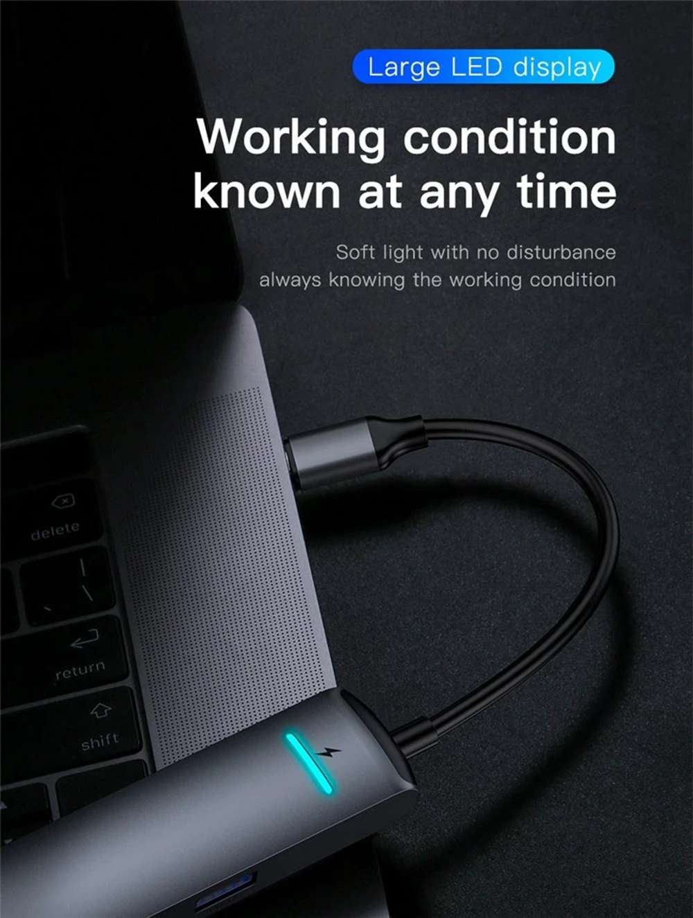 Baseus CAHUB-J0G Smart 6-In-1 HUB Adapter Grey