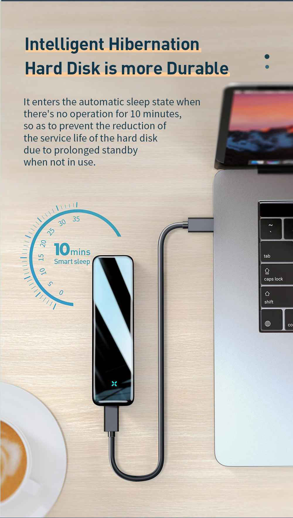 Baseus CAYPH-E0G Full Speed Series M.2 NVMe USB3.0 SSD Enclosure Type-C Multifunctional USB HUB - Gray