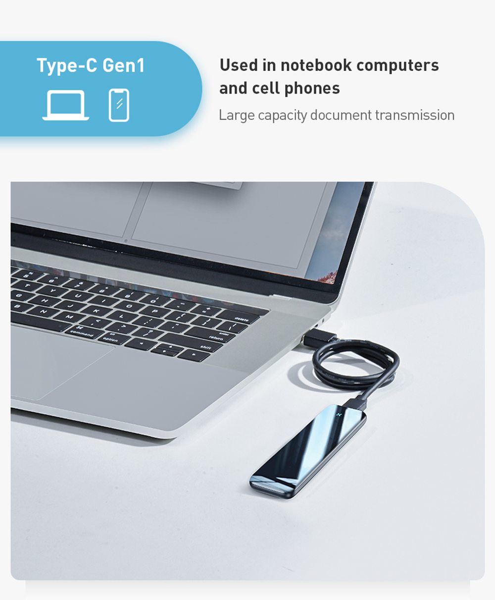 Baseus CAYPH-E0G Full Speed Series M.2 NVMe USB3.0 SSD Enclosure Type-C Multifunctional USB HUB - Gray