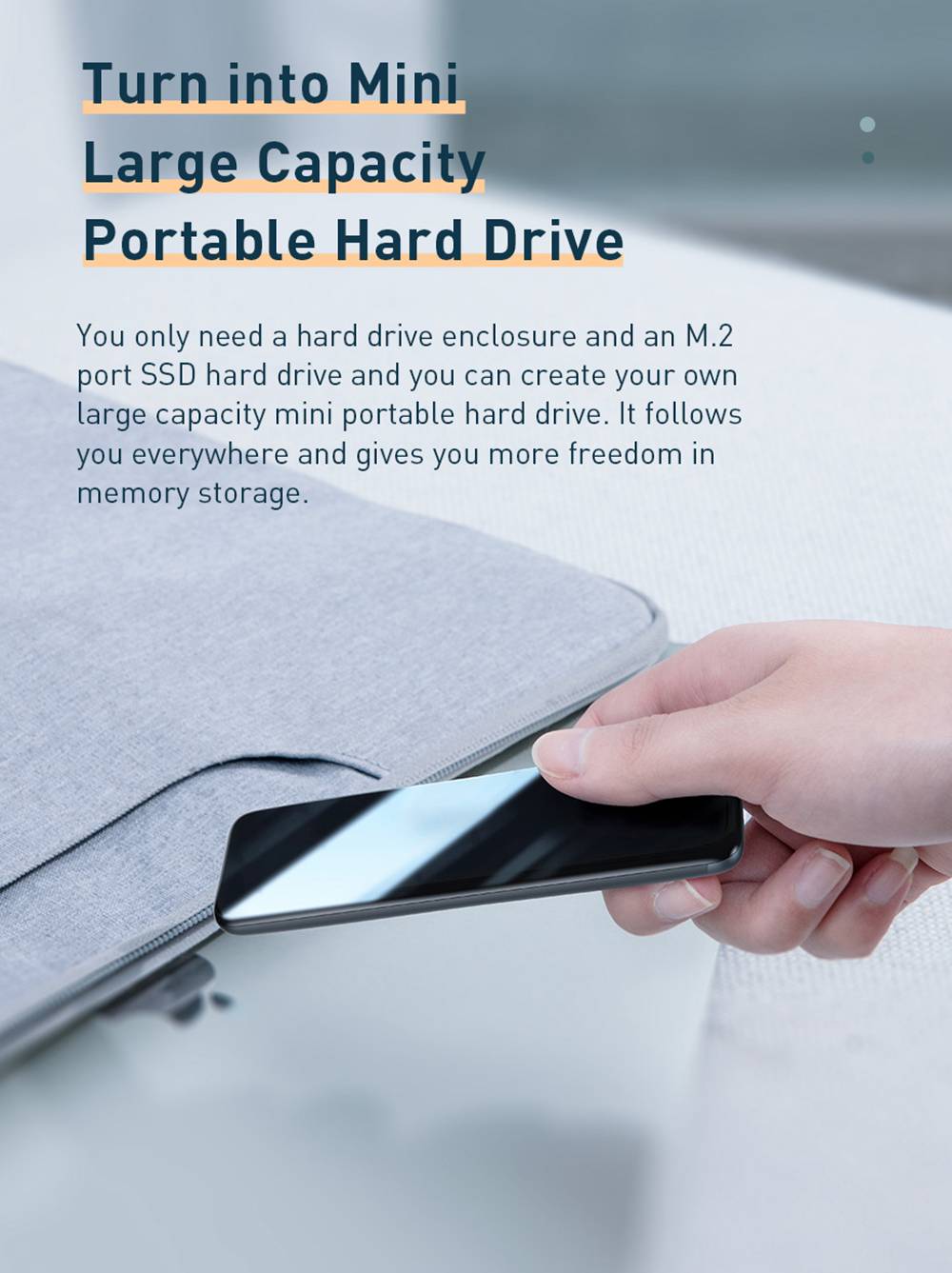 Baseus CAYPH-E0G Full Speed Series M.2 NVMe USB3.0 SSD Enclosure Type-C Multifunctional USB HUB - Gray