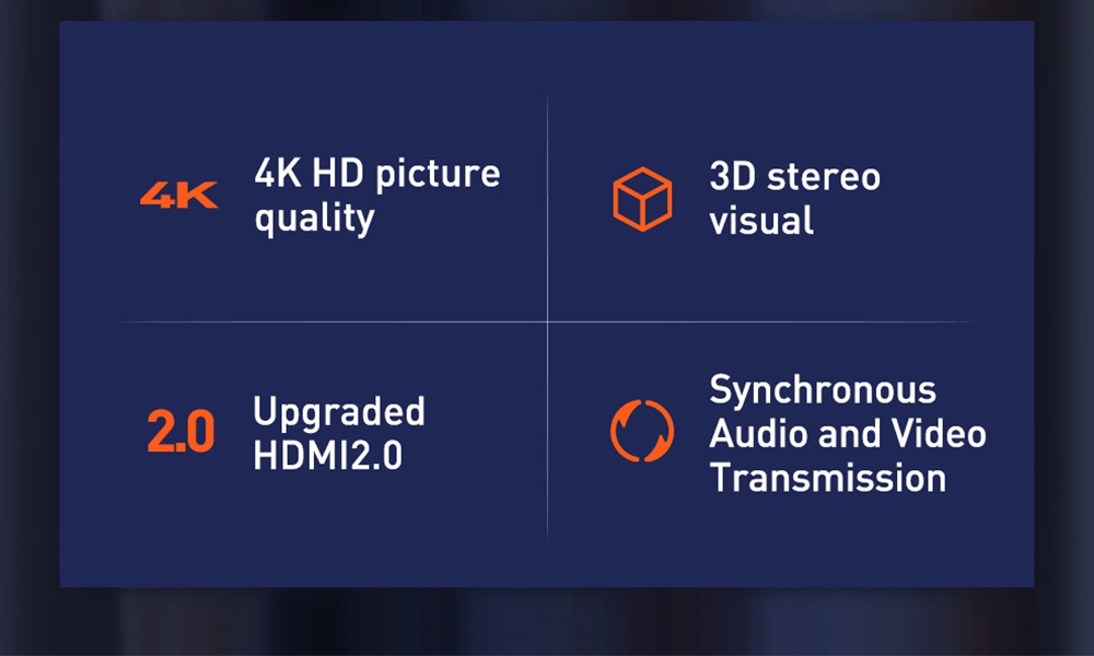 Baseus Cafule 1m Audio Video Conversion Cable 4K 60Hz Resolution HDMI2.0 Signal Transmission - Black