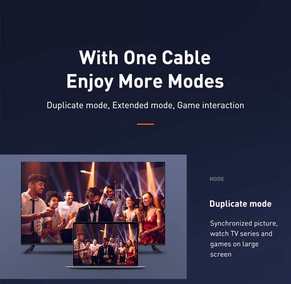 Baseus Cafule 1m Audio Video Conversion Cable 4K 60Hz Resolution HDMI2.0 Signal Transmission - Black