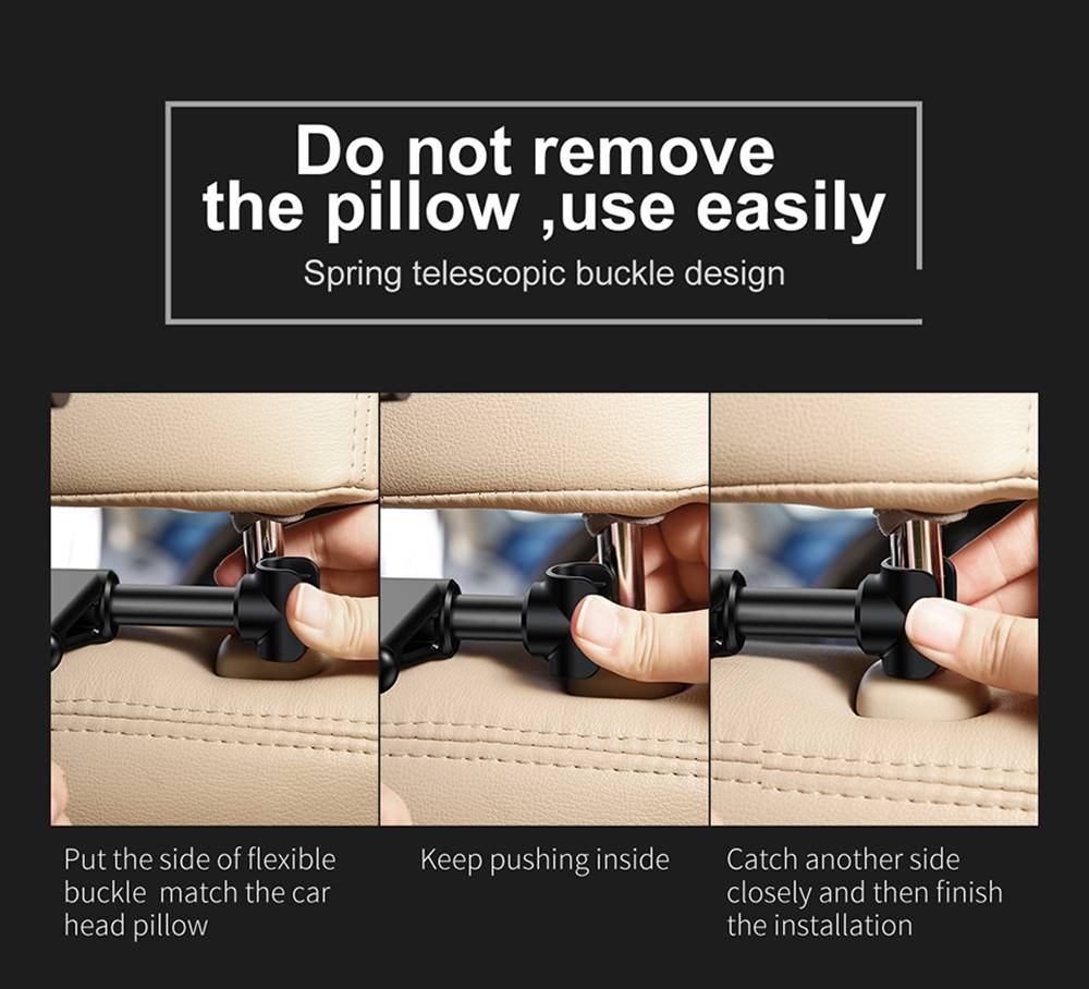 Baseus Car Rear Seat Phone Holder Rotatable For 4.7-12.9 Inch - Black