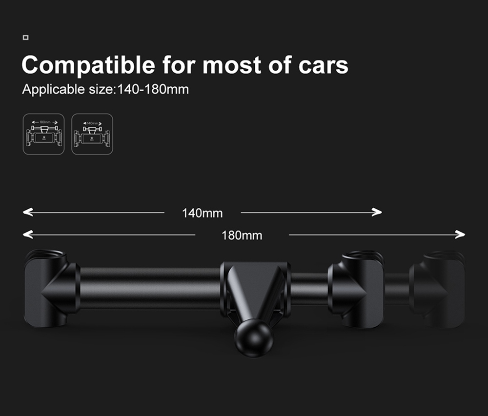 Baseus Car Rear Seat Phone Holder Rotatable For 4.7-12.9 Inch - Black