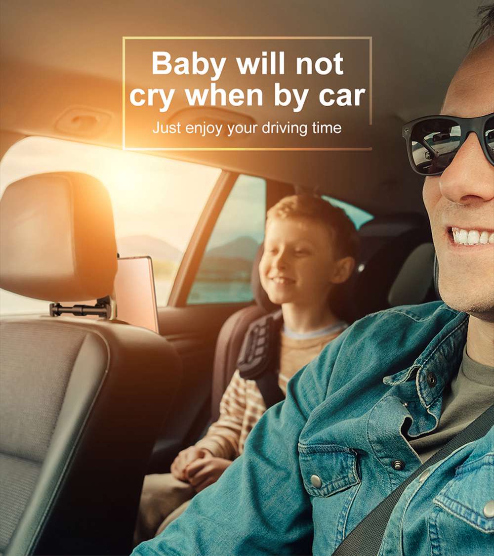 Baseus Car Rear Seat Phone Holder Rotatable For 4.7-12.9 Inch - Black