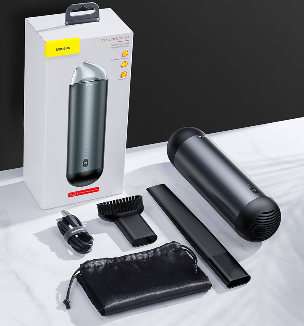 Baseus Portable Wireless Handheld Vacuum Cleaner 4000Pa Suction 2000mAh Battery For Car Home Computer Cleaning - Black