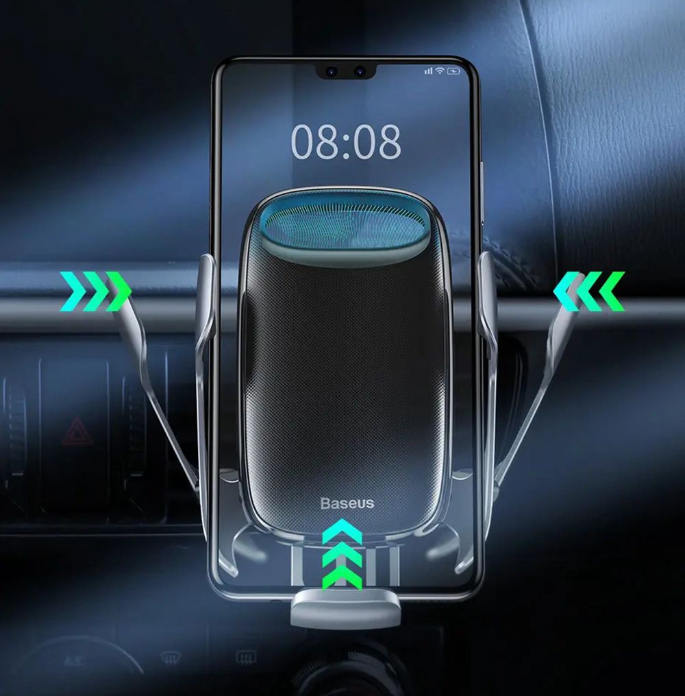 Baseus Wireless Fast Charging Car Air Vent Phone Holder Black