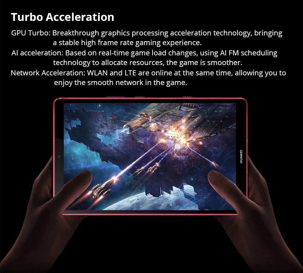 HUAWEI M6 4G Turbo Edition Tablet PC 8.4 Inch IPS 2560*1600 Screen Hisilicon Kirin 980 Octa Core Mali G76 Android 9.0 6GB RAM 128GB ROM 13.0MP + 8.0MP Camera 6100mAh Battery - Red