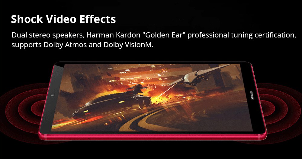 HUAWEI M6 4G Turbo Edition Tablet PC 8.4 Inch IPS 2560*1600 Screen Hisilicon Kirin 980 Octa Core Mali G76 Android 9.0 6GB RAM 128GB ROM 13.0MP + 8.0MP Camera 6100mAh Battery - Red