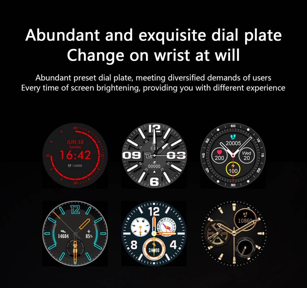 Makibes E3 Smart Watch 1.28 Inch IPS Screen IP67 Heart Rate Blood Pressure Monitor TPU Strap - Black